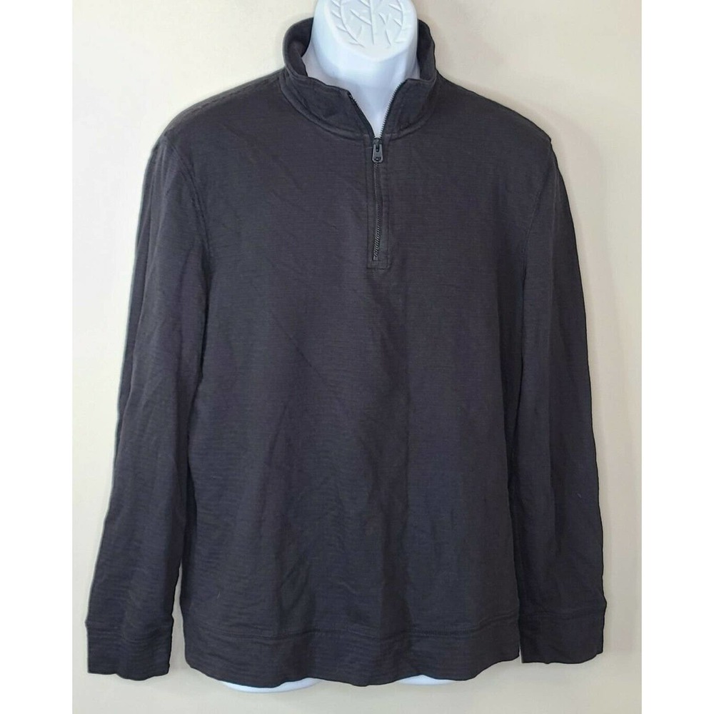 Calvin Klein ¼ Zip Textured Black Long Sleeve